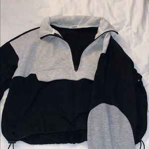 Black & Grey Adjustable Crop Top